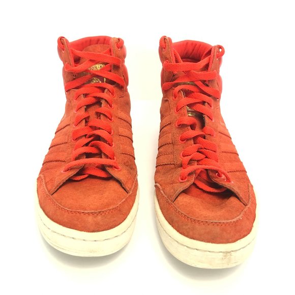 Men's Adidas AMERICANA HI 88 Red Sued Sz 10.5 - Picture 2 of 10